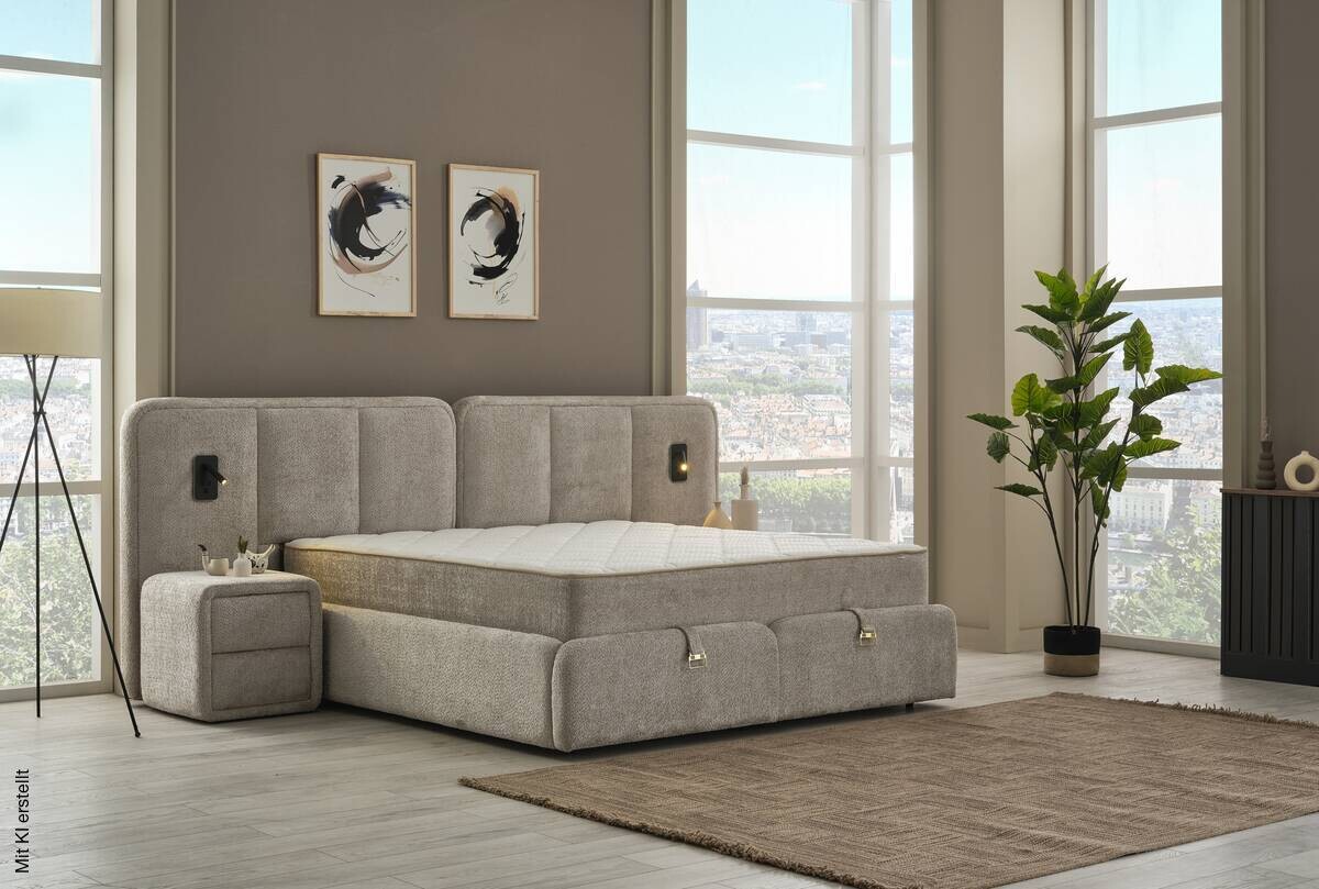 Polsterbett Mando beige Liegefläche B/L: ca. 180x200 cm