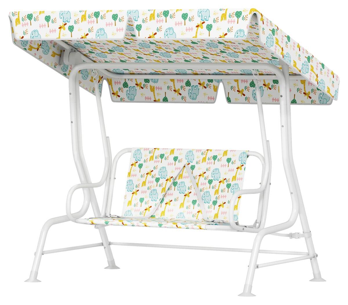 AIYAPLAY Kinder Hollywoodschaukel weiß Stahl B/H/L: ca. 75x120x112 cm