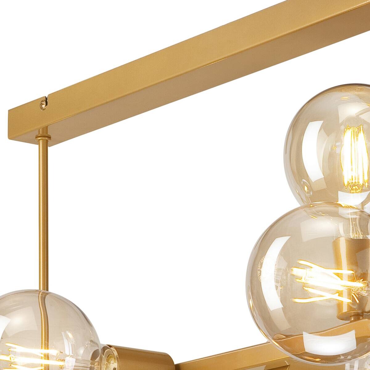 Lamkur Deckenleuchte gold Stahl B/H/L: ca. 93x39x93 cm E27 8 Brennstellen