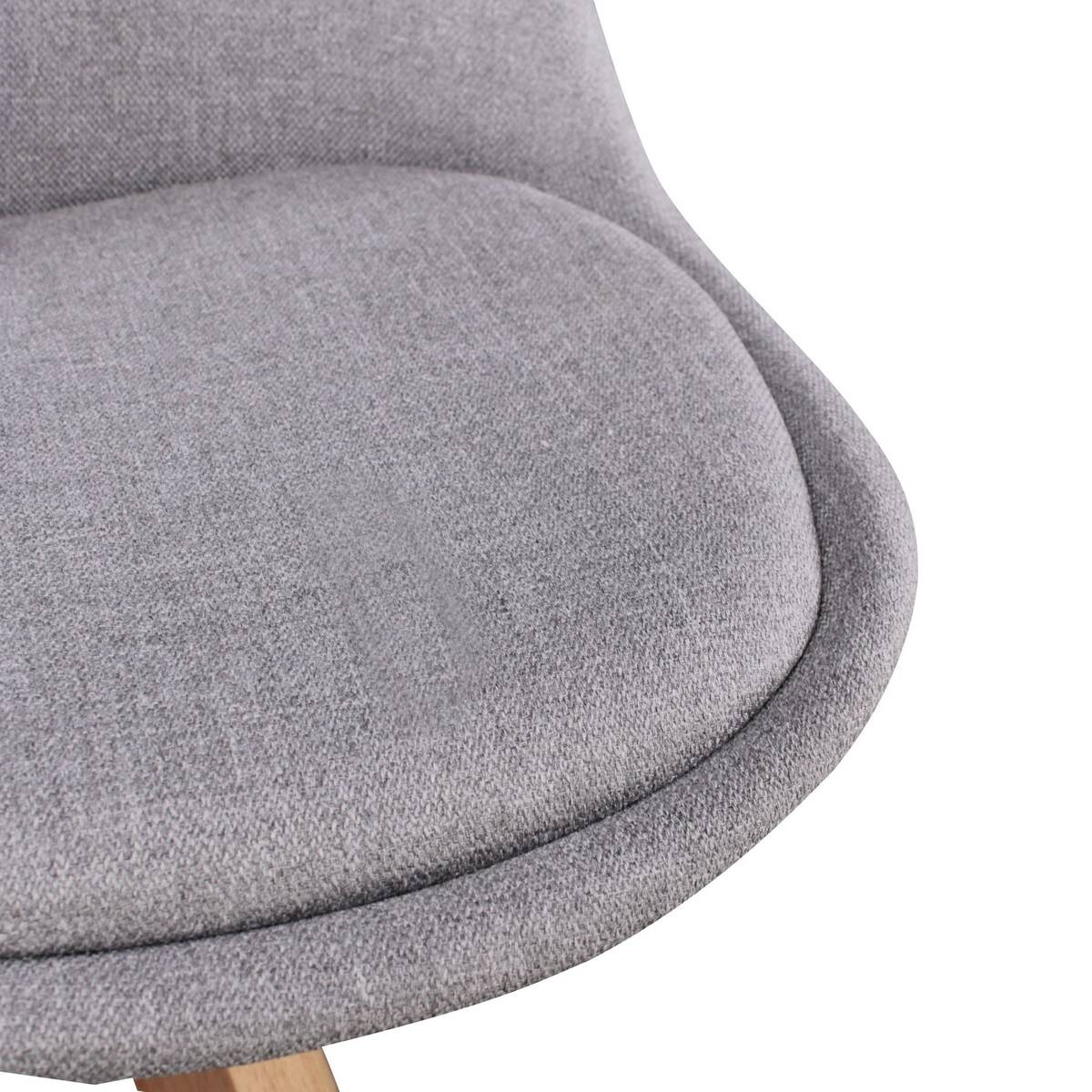 Stuhl 2er-Set hellgrau natur Stoff Echtholz B/H/T: ca. 49x87x52 cm