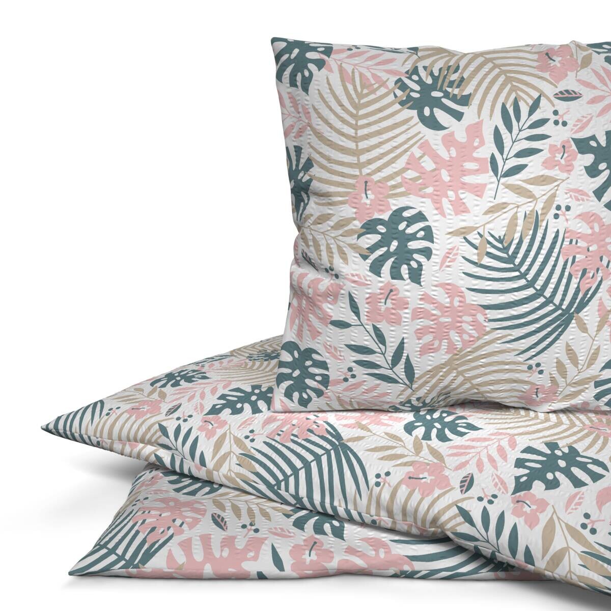 Microfaser Bettwäsche Seersucker hellblau rosa 100% Polyester B/L: ca. 135x200 cm