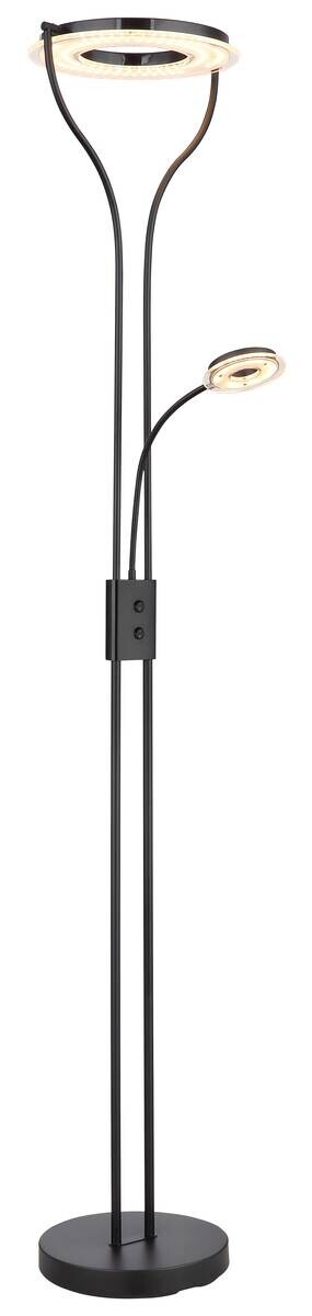 GLOBO Stehlampe Andreas schwarz Kunststoff H: ca. 194 cm 2 Brennstellen