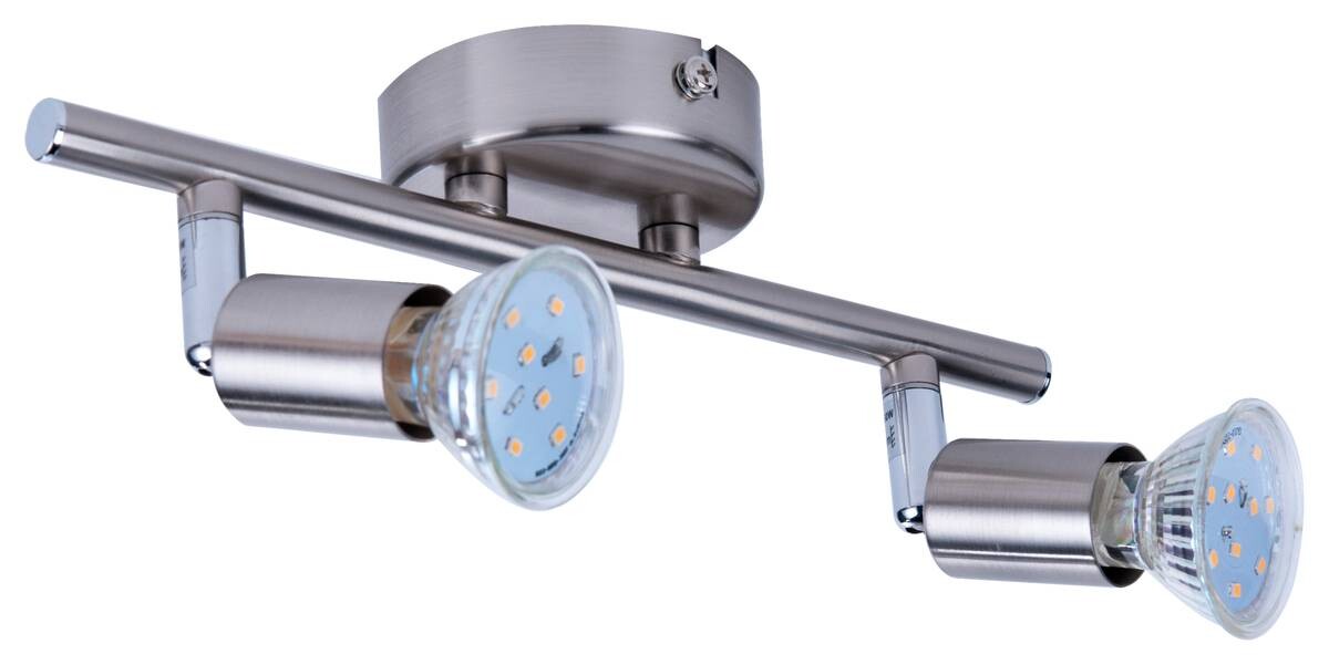 POCOline Spotbalken Joris nickel matt Metall L: ca. 25 cm GU10 2 Brennstellen