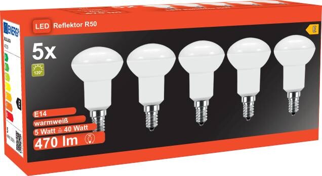 Blulaxa LED-Leuchtmittel Reflektorlampe 49239 5er Pack E14