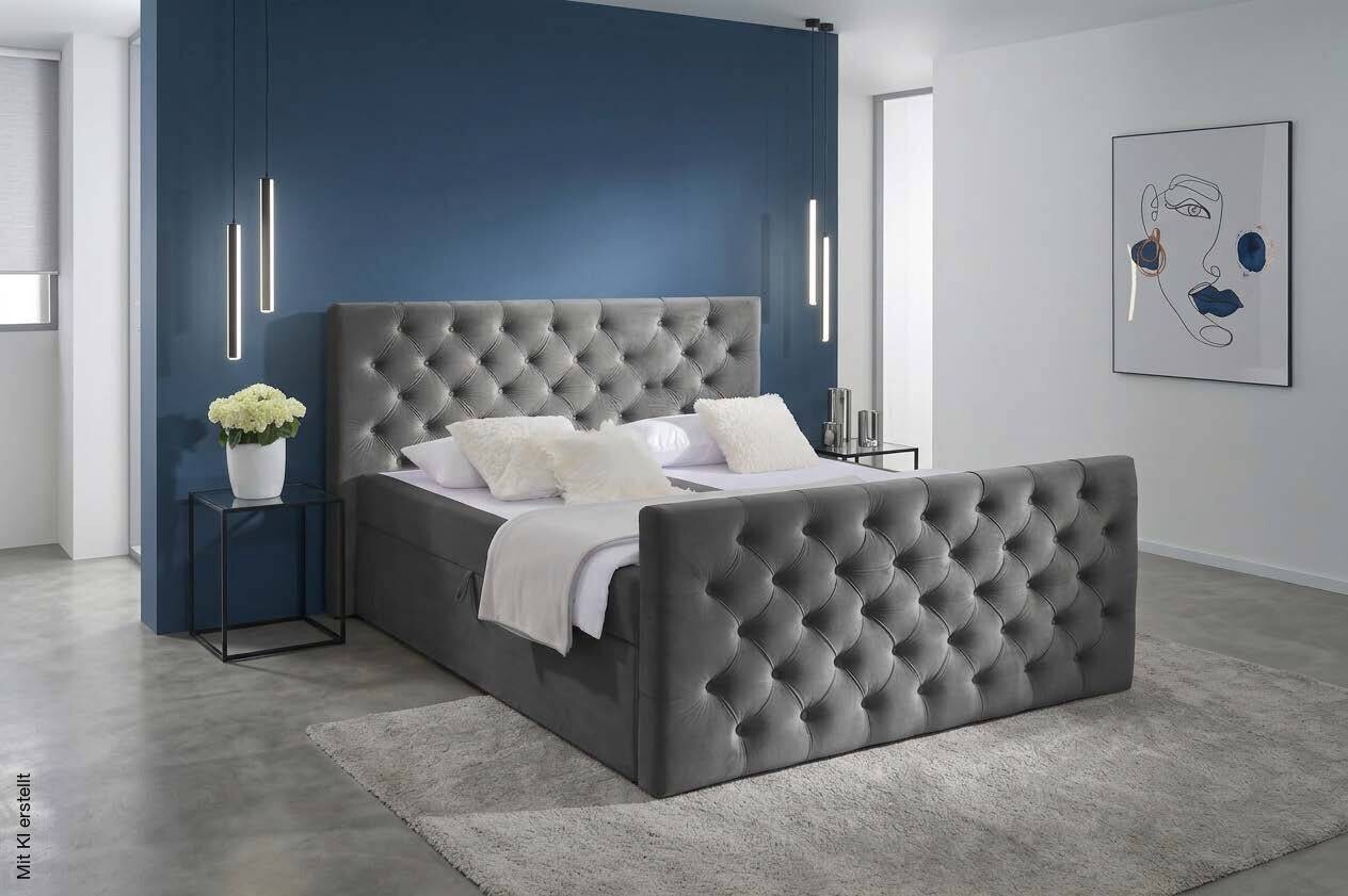 Boxbett Glow graubraun Liegefläche B/L: ca. 160x200 cm