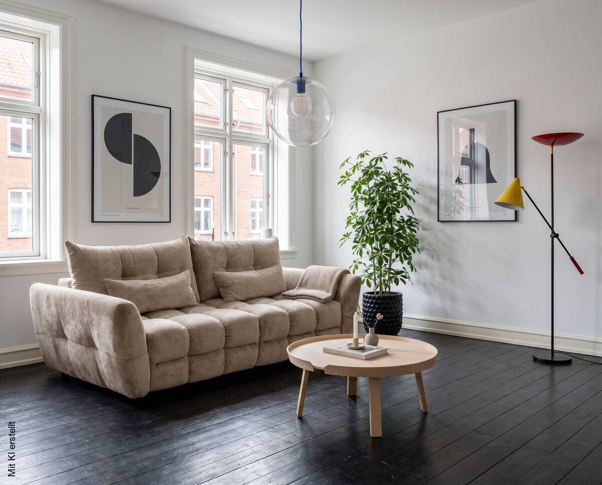Big Sofa Moma Greige Microfaser B/H/T: ca. 250x97x120 cm