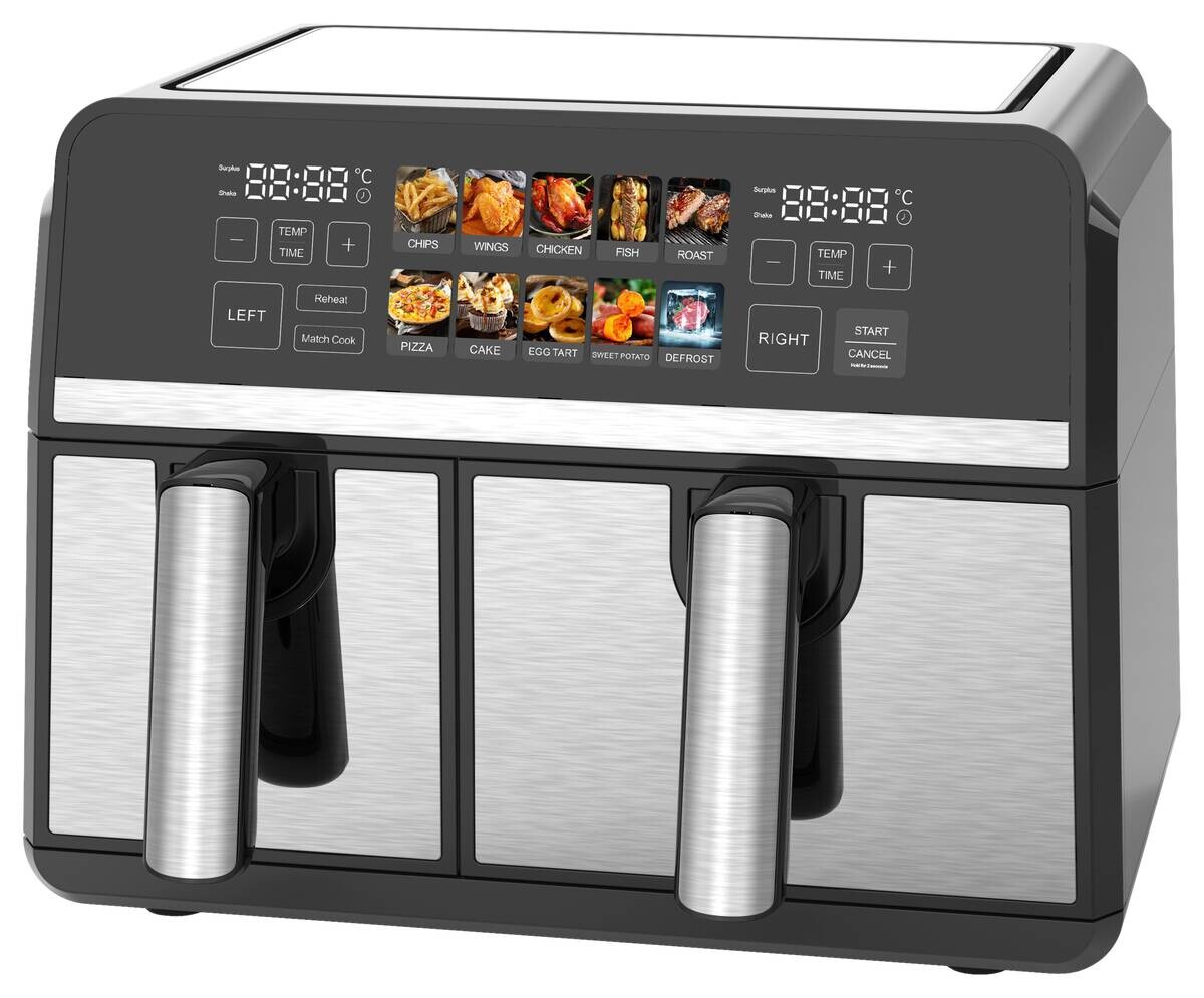 Heißluftfritteuse schwarz Edelstahl B/H/L: ca. 35x28,4x37,8 cm ca. 9 l