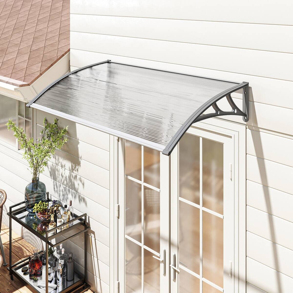 Outsunny Pultvordach transparent B/H/L: ca. 60x18x110 cm