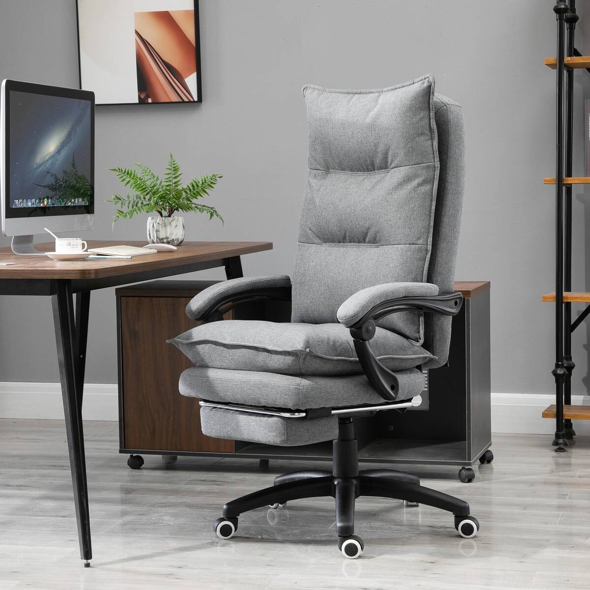 Vinsetto Massagestuhl MH921-232GY grau Schaumstoff Nylon B/H/T: ca. 70x130x62 cm