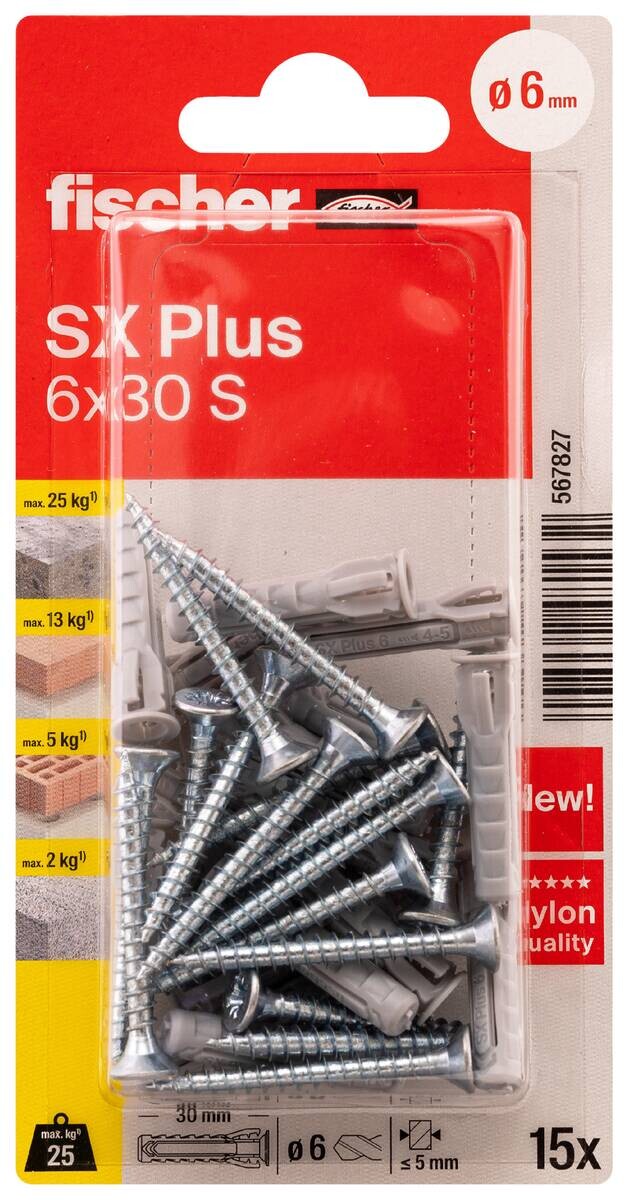 fischer Dübel- und Schraubenset 15 tlg.