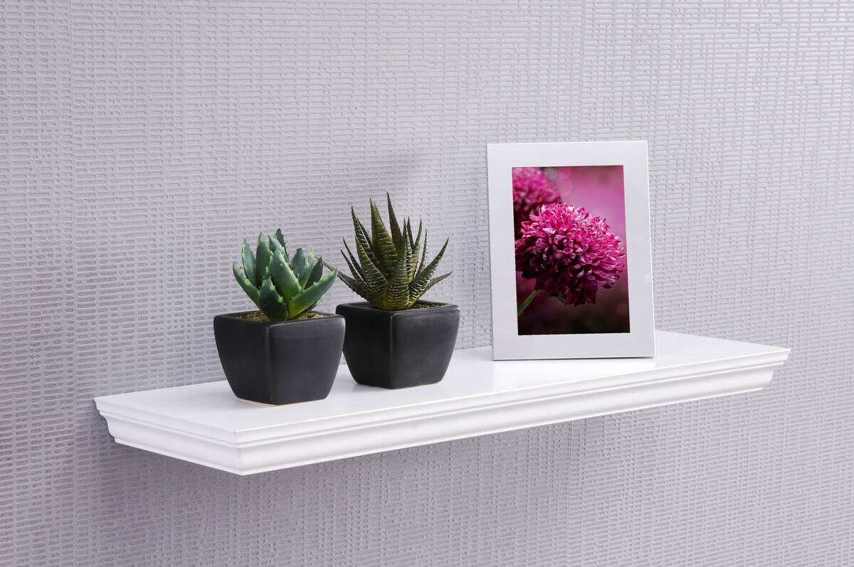 Wandboard Landwood 60 weiß B/T/S: ca. 60x19,5x3,8 cm