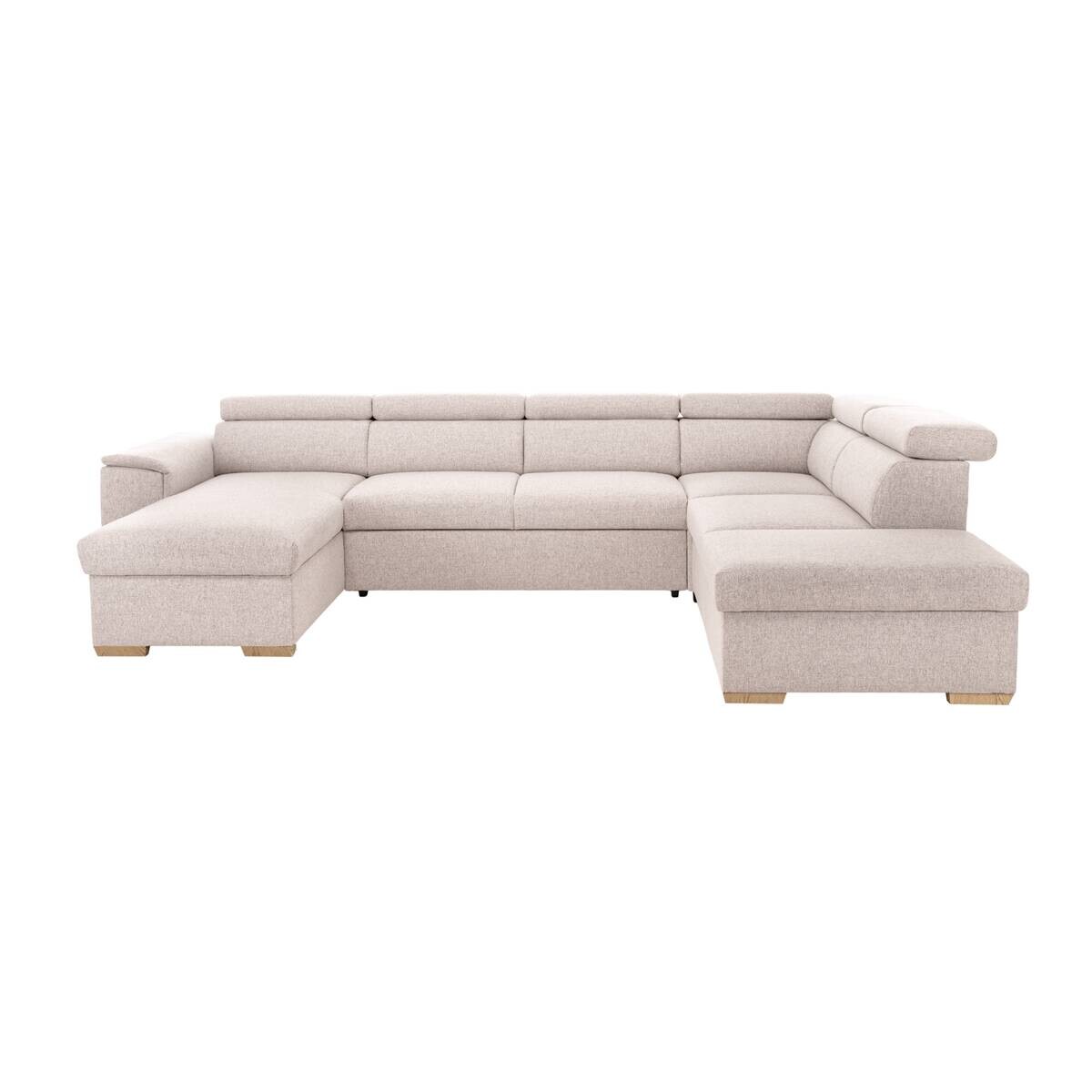 Wohnlandschaft beige Webstoff B/H/T: ca. 326x94x216 cm