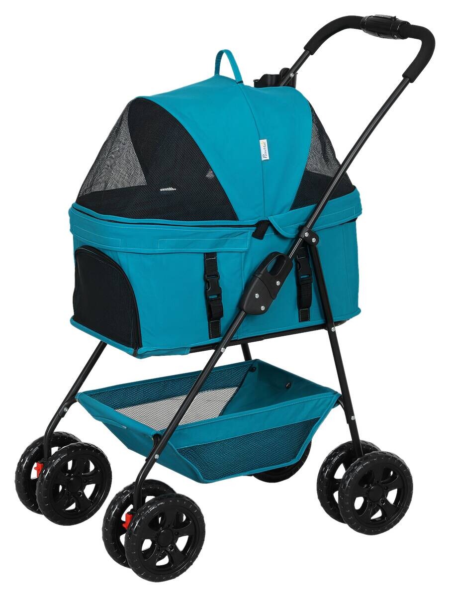 PawHut Hundewagen türkis Polyester B/H/L: ca. 50x102x76 cm