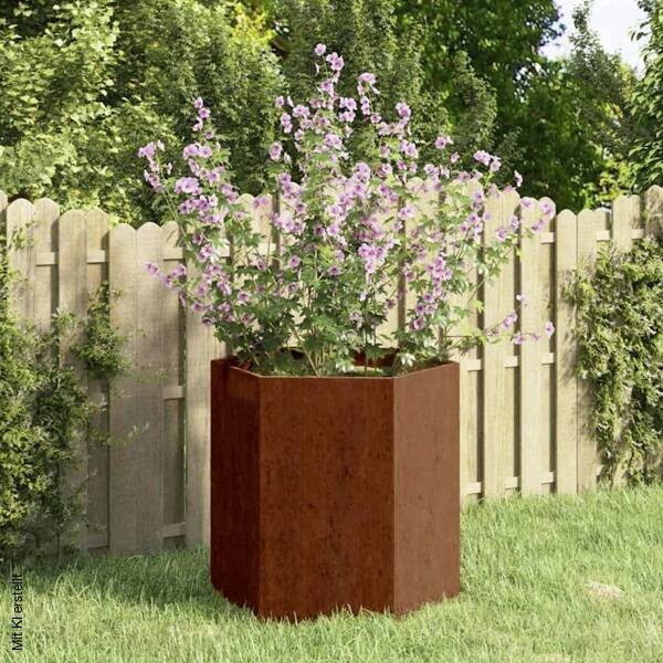 vidaXL Pflanzkübel braun Stahl B/H/L: ca. 40x45x40 cm