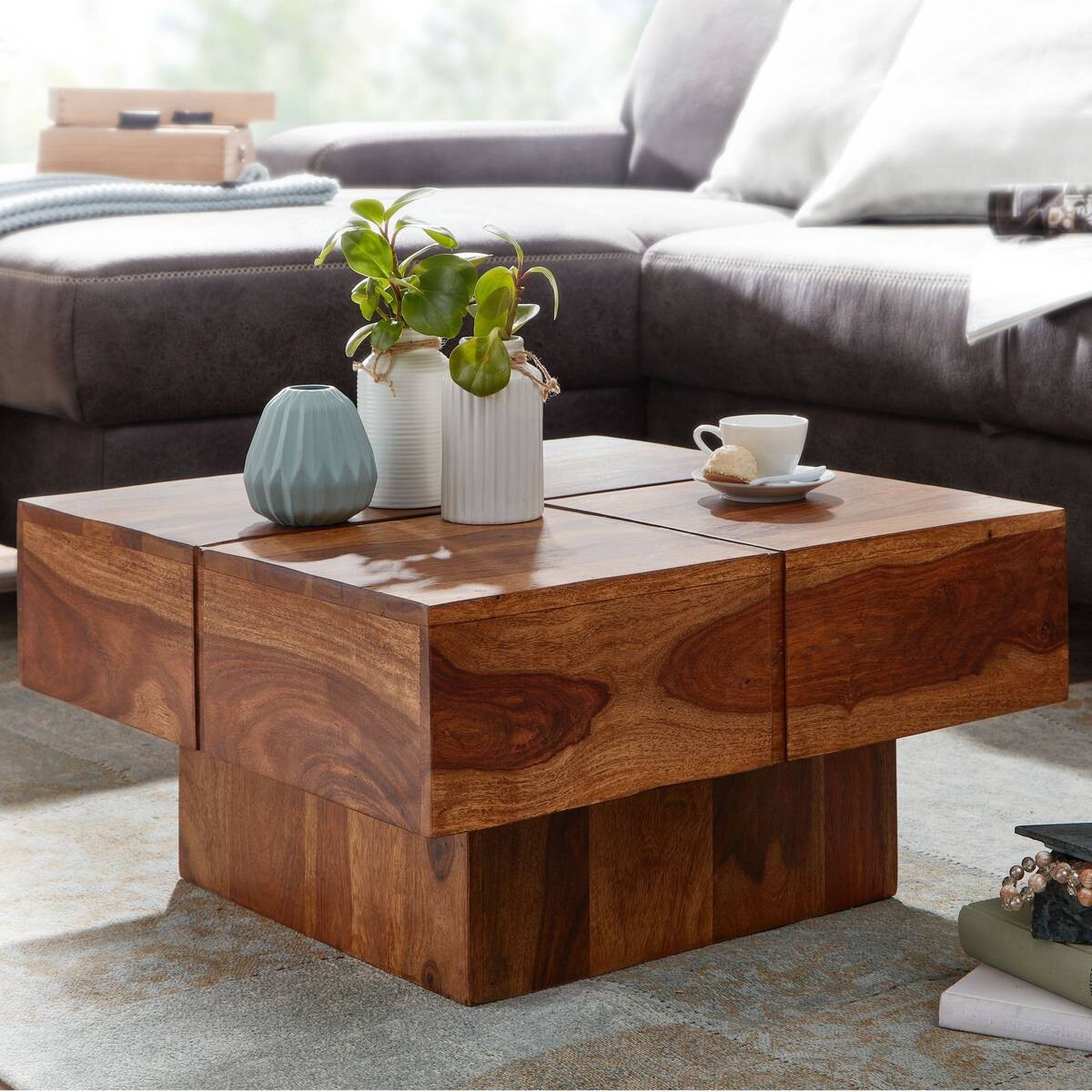 Wohnling Couchtisch braun B/H/T: ca. 58x30x58 cm