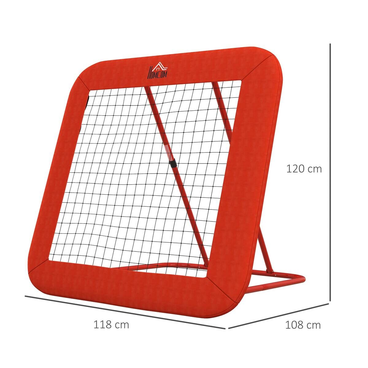 HOMCOM Fußball Rebounder rot Metall B/H/L: ca. 118x120x128 cm