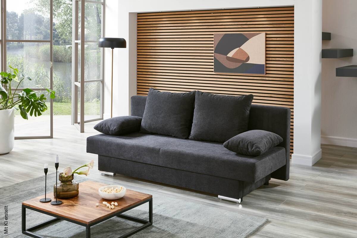 Schlafsofa Grenoble anthrazit Microfaser B/H/T: ca. 190x38x70 cm