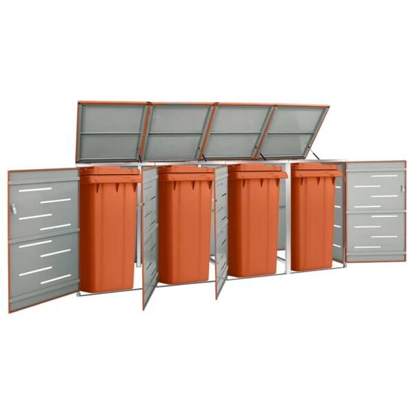vidaXL Mülltonnenbox orange B/H/T: ca. 276,5x112,5x77,5 cm