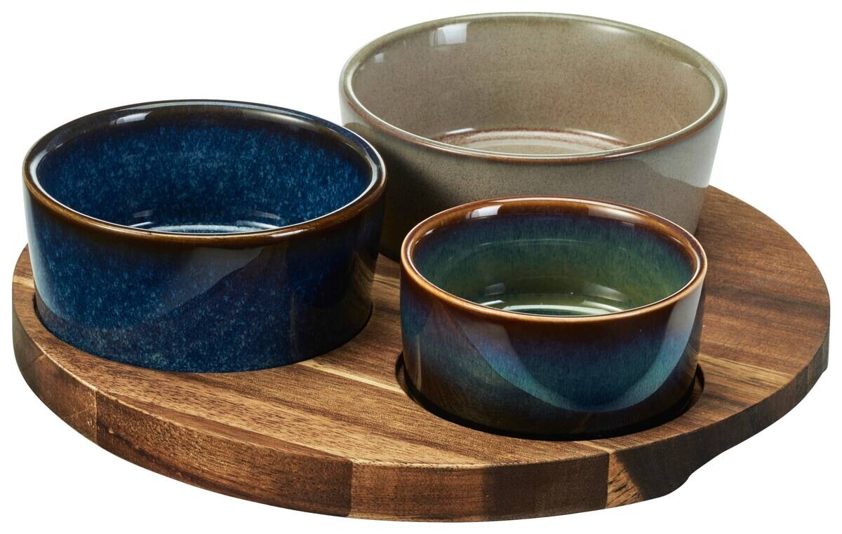 Servierset mehrfarbig Steinzeug B/H/L: ca. 20,7x5,5x20,7 cm