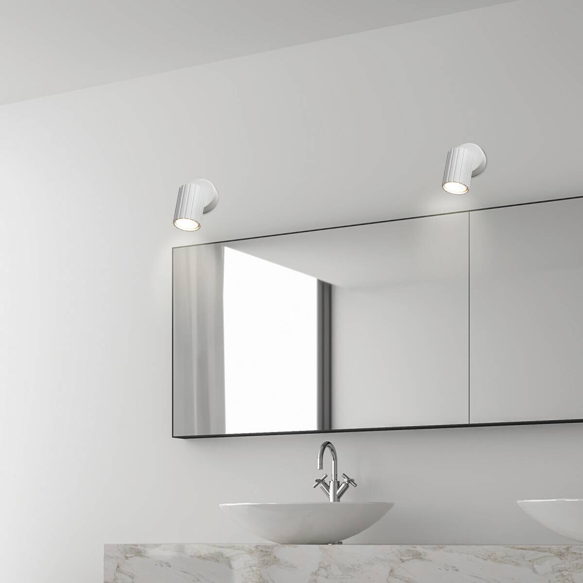 Lamkur Wandleuchte Prisma weiß Stahl B/H/L: ca. 8x16x8 cm GU10 1 Brennstellen