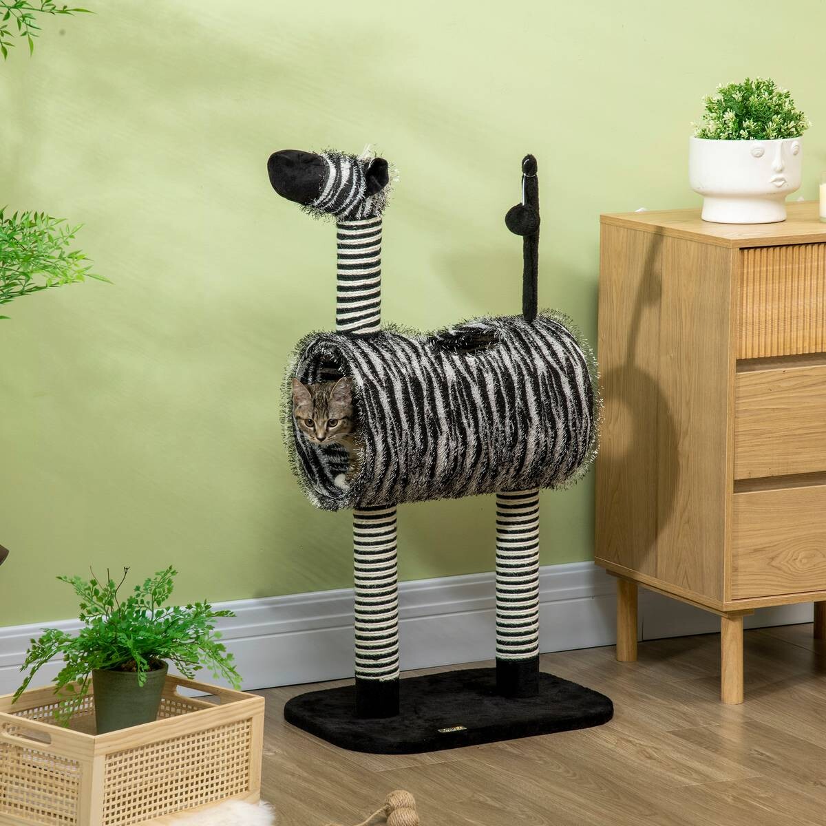 PawHut Kratzbaum schwarz Spanplatte B/H/L: ca. 35x93x48,5 cm