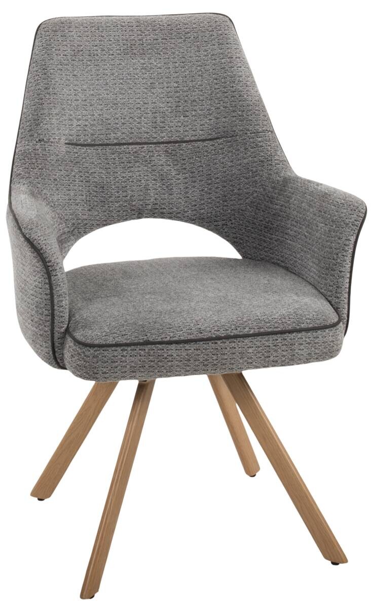 Stuhl Nila dunkelgrau Webstoff B/H/T: ca. 62x90x62 cm