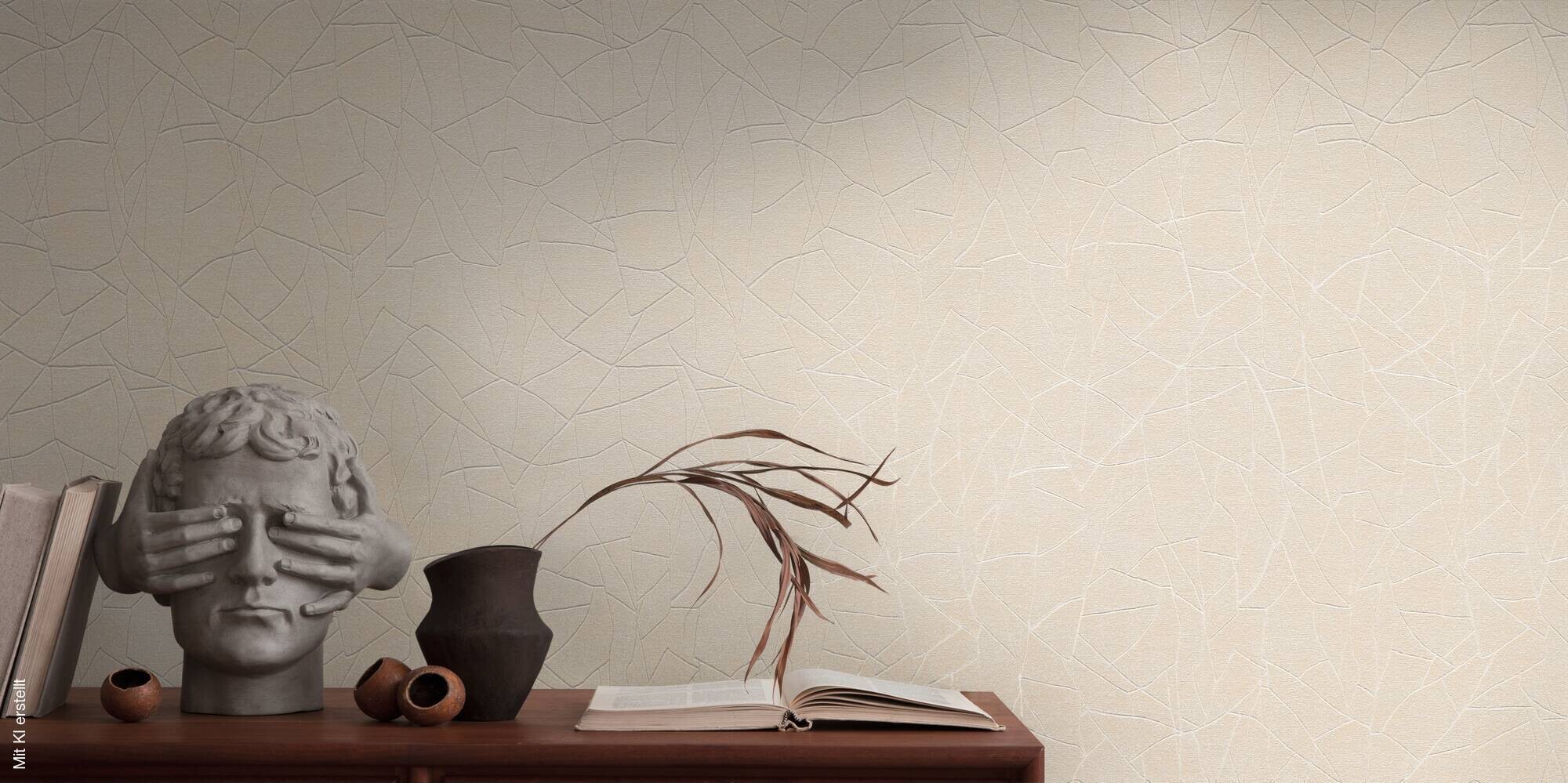 A.S.Creation Vliestapete weiß creme beige B/H/D: ca. 53x1005x9,7 cm