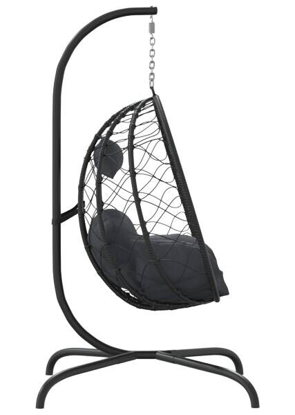 vidaXL Hängesessel anthrazit Kunststoff B/H/L: ca. 103x195x106 cm