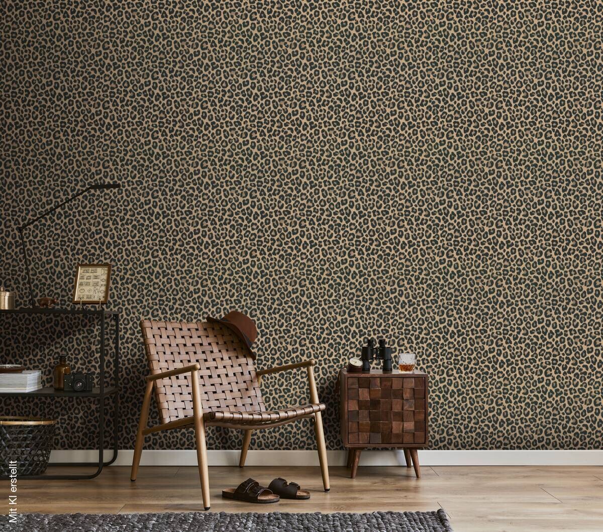 Vliestapete Leopardenmuster beige B/L: ca. 53x1005 cm