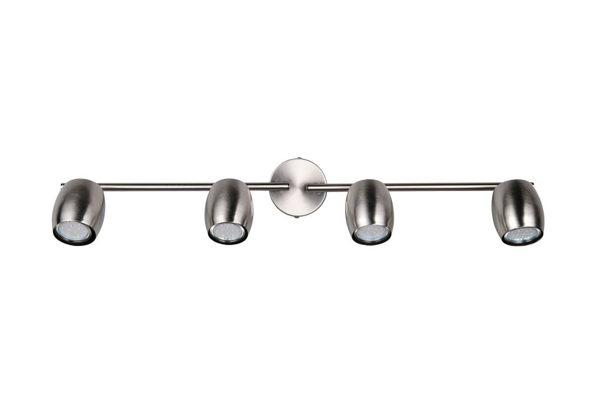 Reality Spots Nancy nickel matt Metall B/H/L: ca. 70,5x15,5x8 cm GU10 4 Brennstellen