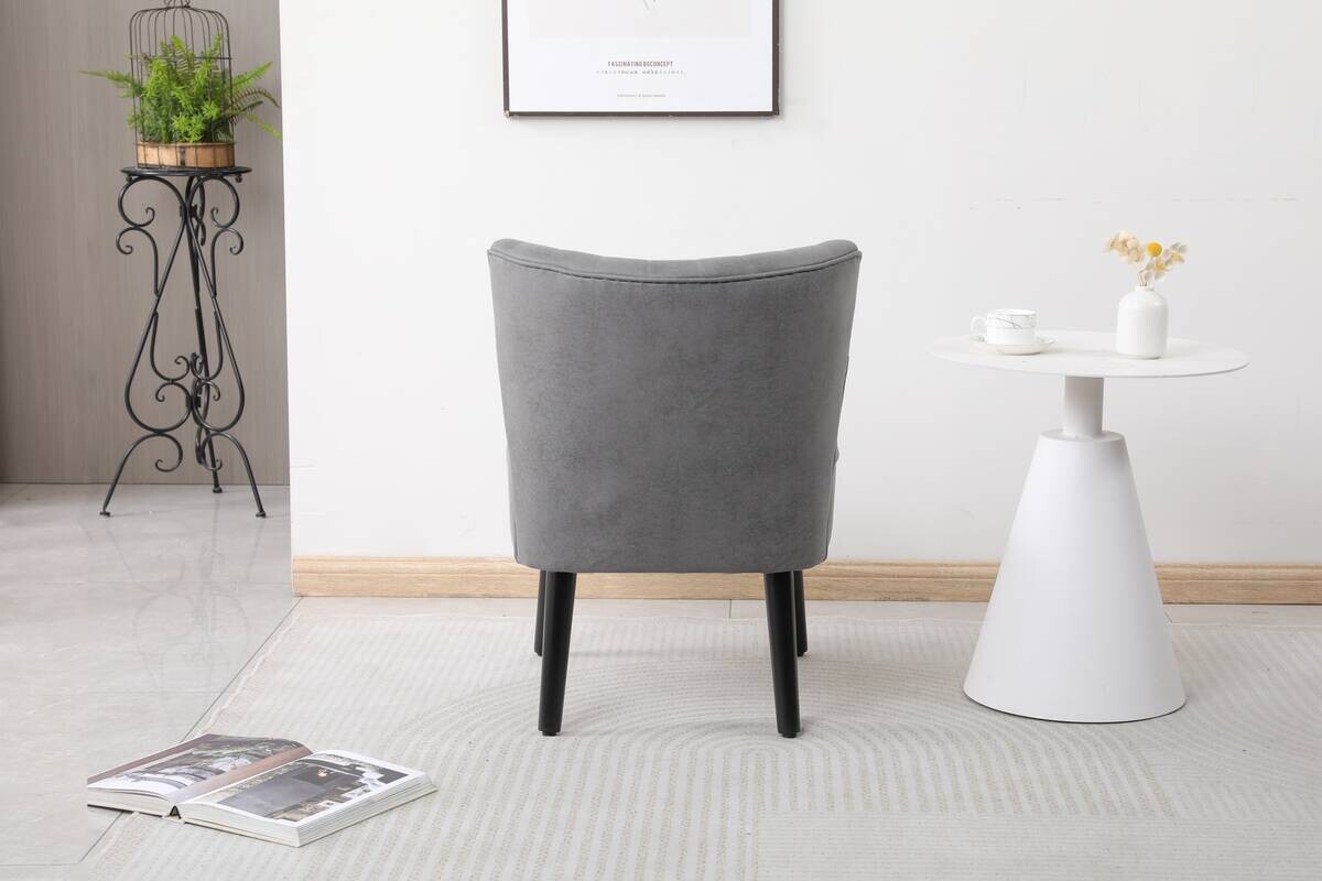 Sessel Emily grau Vintage Microfaser B/H/T: ca. 57x76x72 cm
