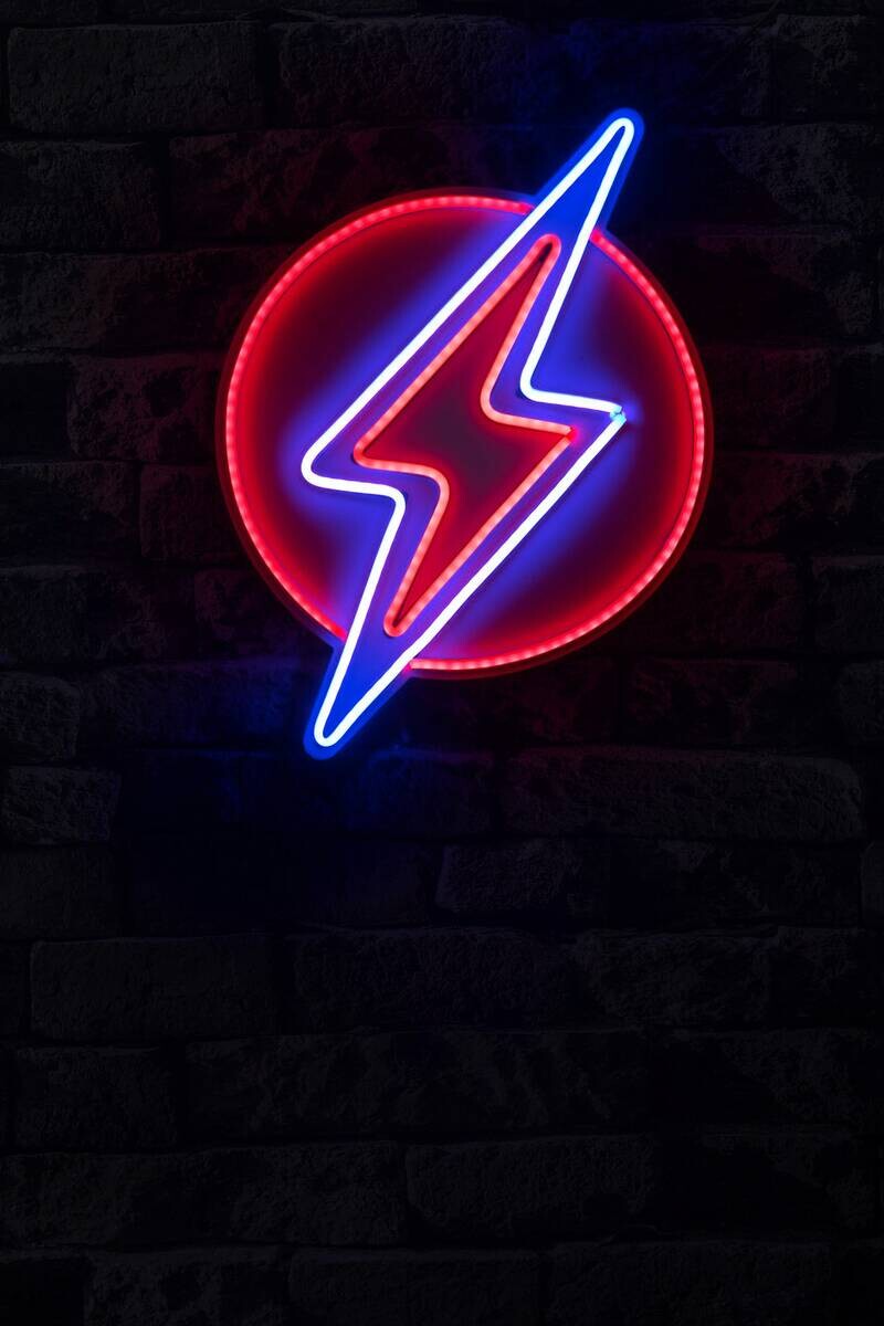 Opviq LED-Wandleuchte blau rot PVC B/H/T/L: ca. 29x40x2x29 cm