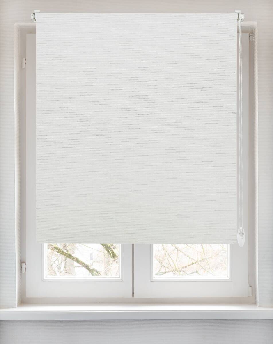 Boviva Klebe-/Klemmrollo Lino cremeweiß B/L: ca. 80x210 cm