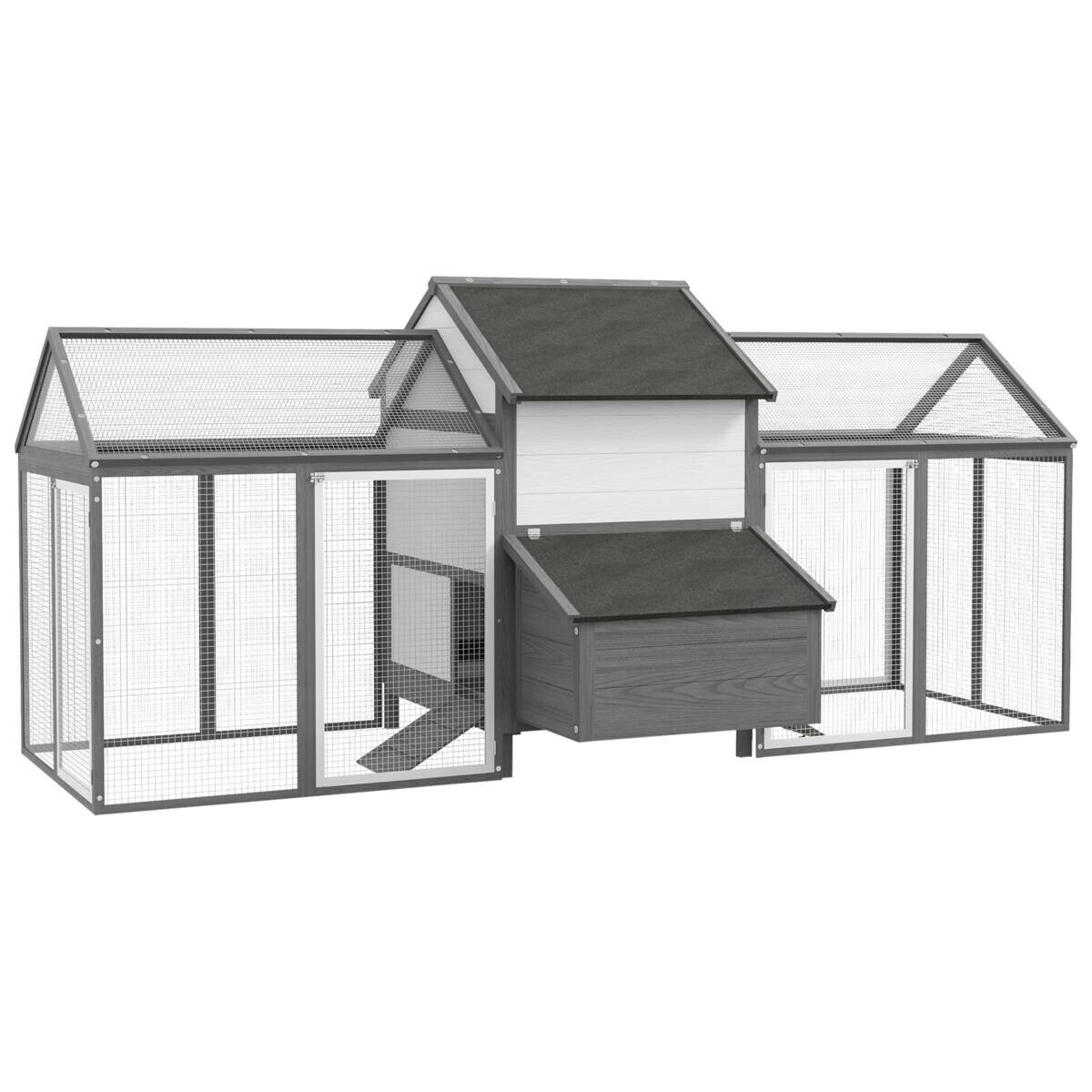 PawHut Stall grau Edelstahl B/H/L: ca. 125x247x113,5 cm