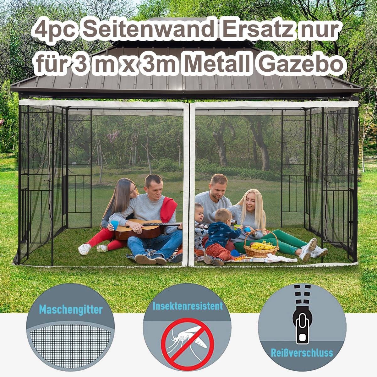 Outsunny Moskitonetz beige B/L: ca. 207x302 cm