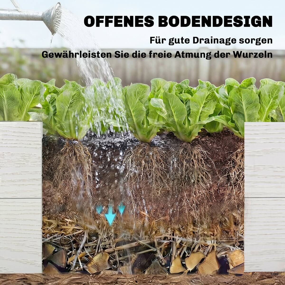 Outsunny Hochbeet weiß Kunststoff B/H/T/L: ca. 80x64x80x120 cm
