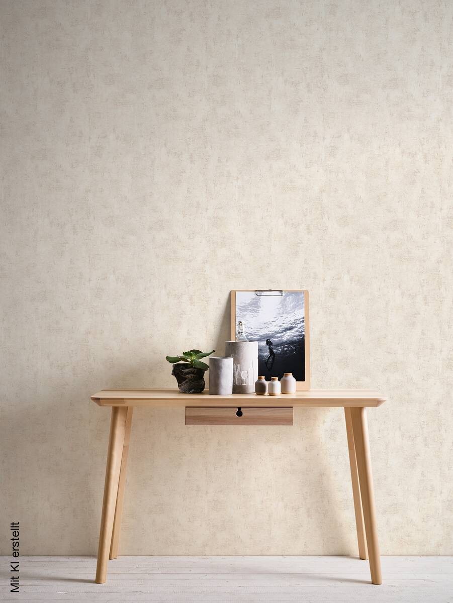 A.S.Creation Vliestapete Blooming Uni creme B/L: ca. 53x1005 cm