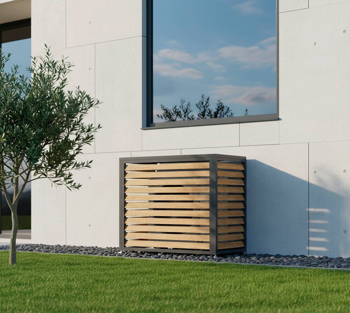 Westmann Verkleidung Wärmepumpe Boxa Holzoptik B/H/L: ca. 100x97x56 cm