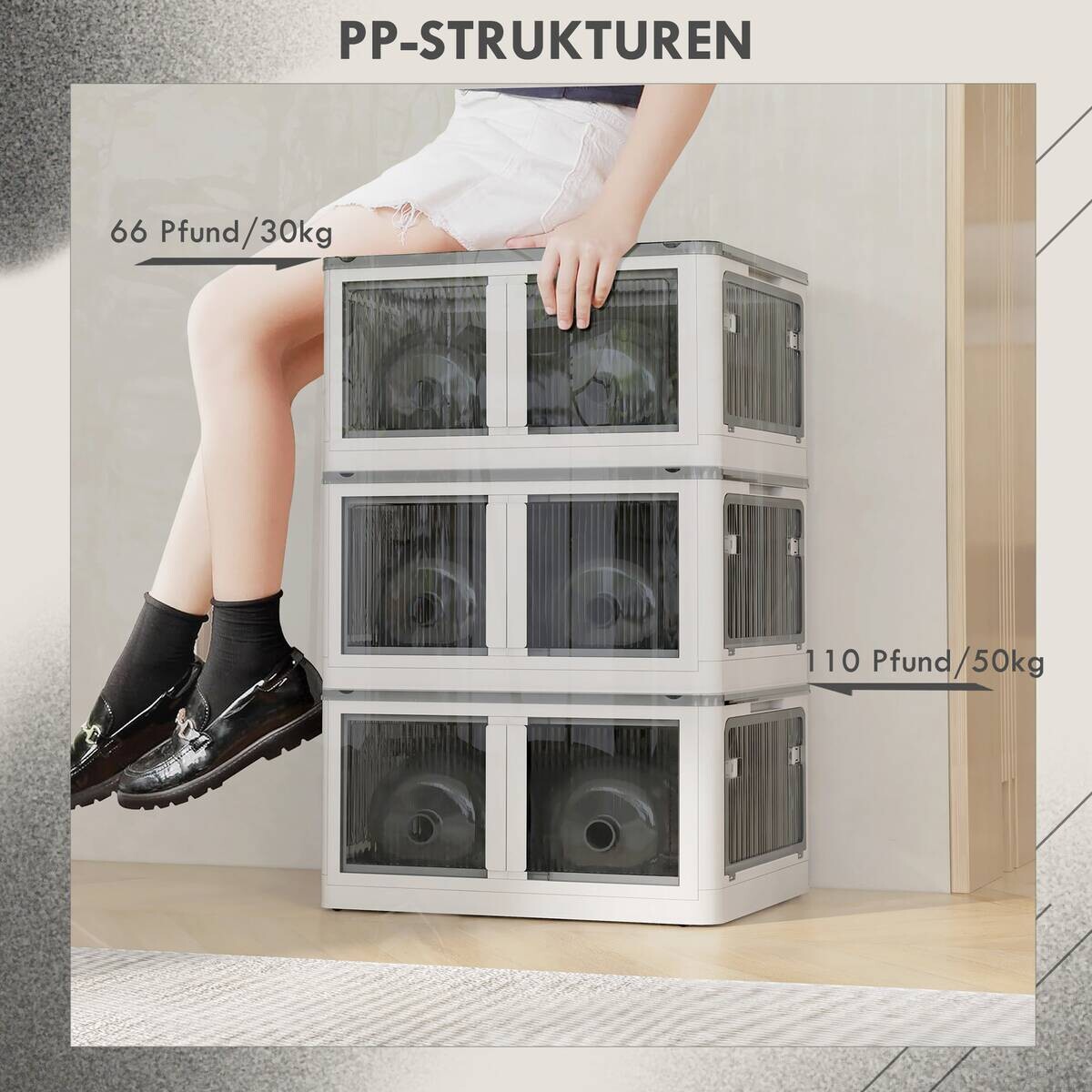 HOMCOM Aufbewahrungsbox weiß B/H/L: ca. 42x60x34 cm