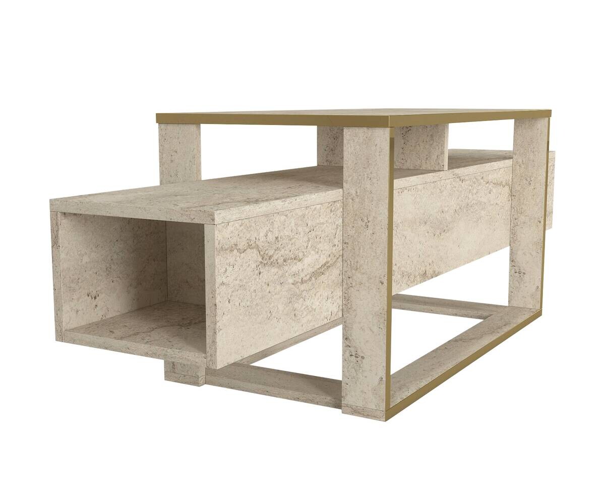 TV-Lowboard Bianco beige granit Optik B/H/T: ca. 160x49,8x46,1 cm