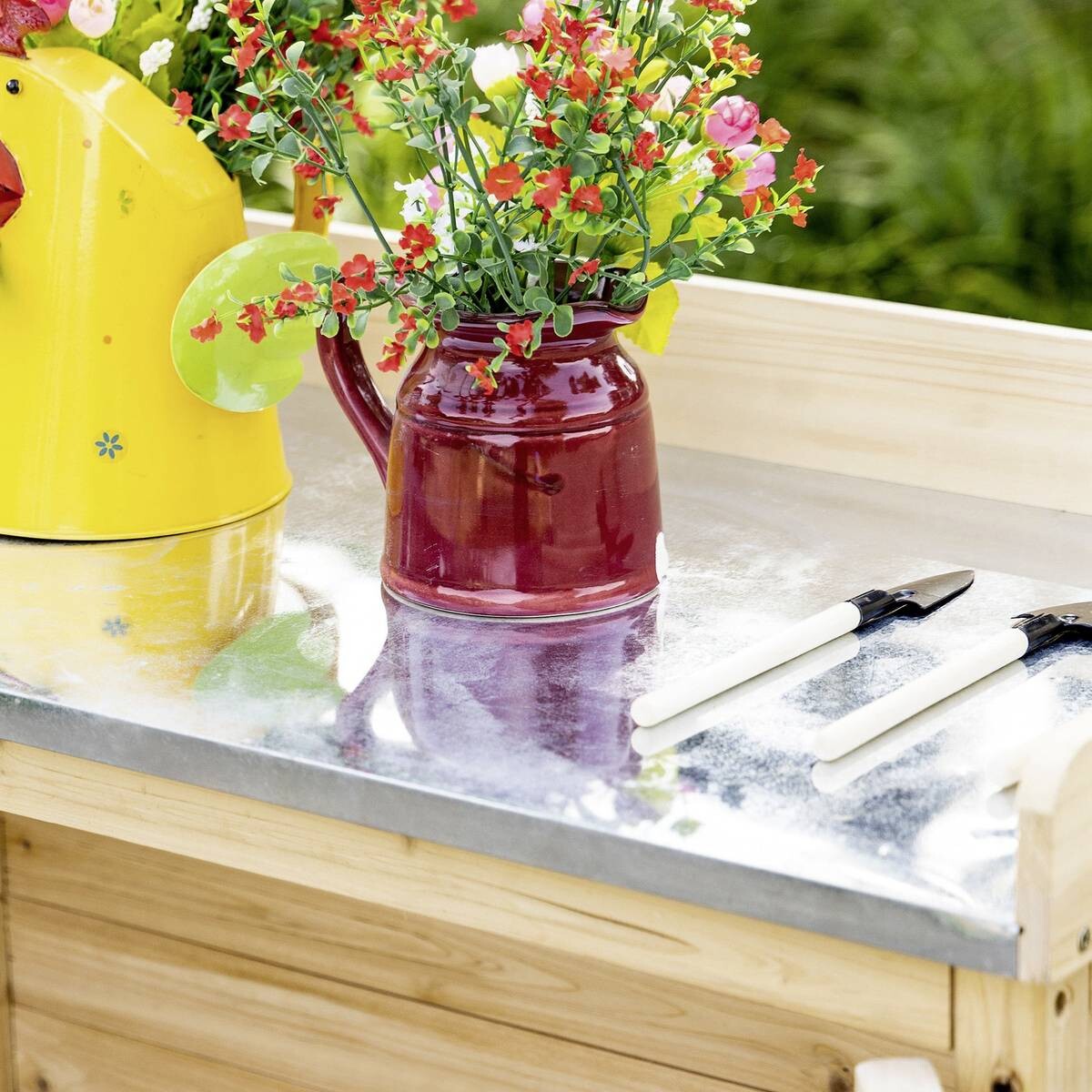 Outsunny Gartenschrank natur Holz B/H/T: ca. 83x92x40 cm