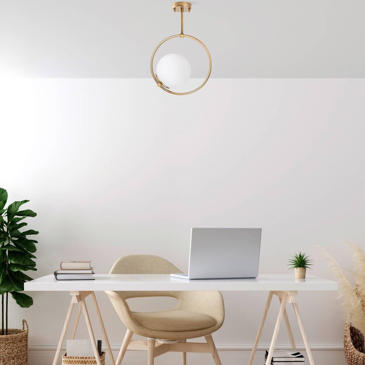 Opviq Deckenleuchte Dolunay-3903 gold B/H/T/L: ca. 26x39x15x26 cm E27 1 Brennstellen