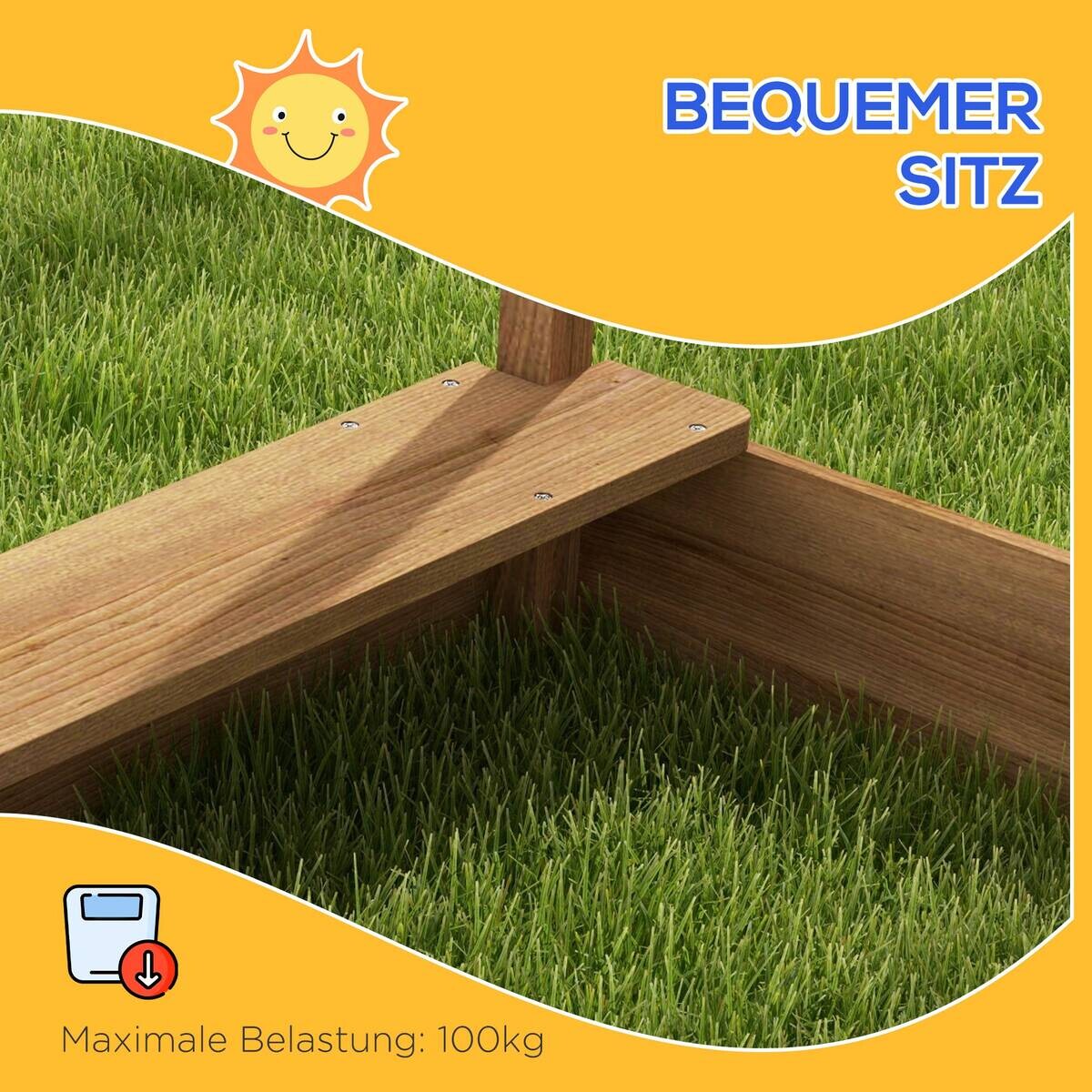 Outsunny Sandkasten braun