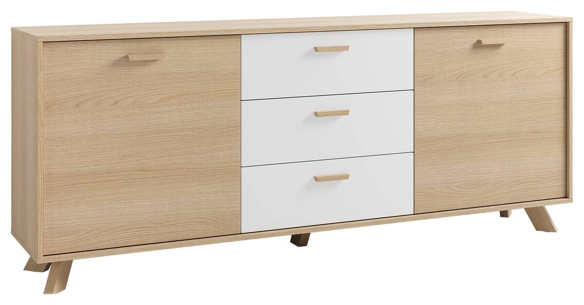 Sideboard BASTIAN Eiche weiß B/H/T: ca. 180x72,5x36,5 cm