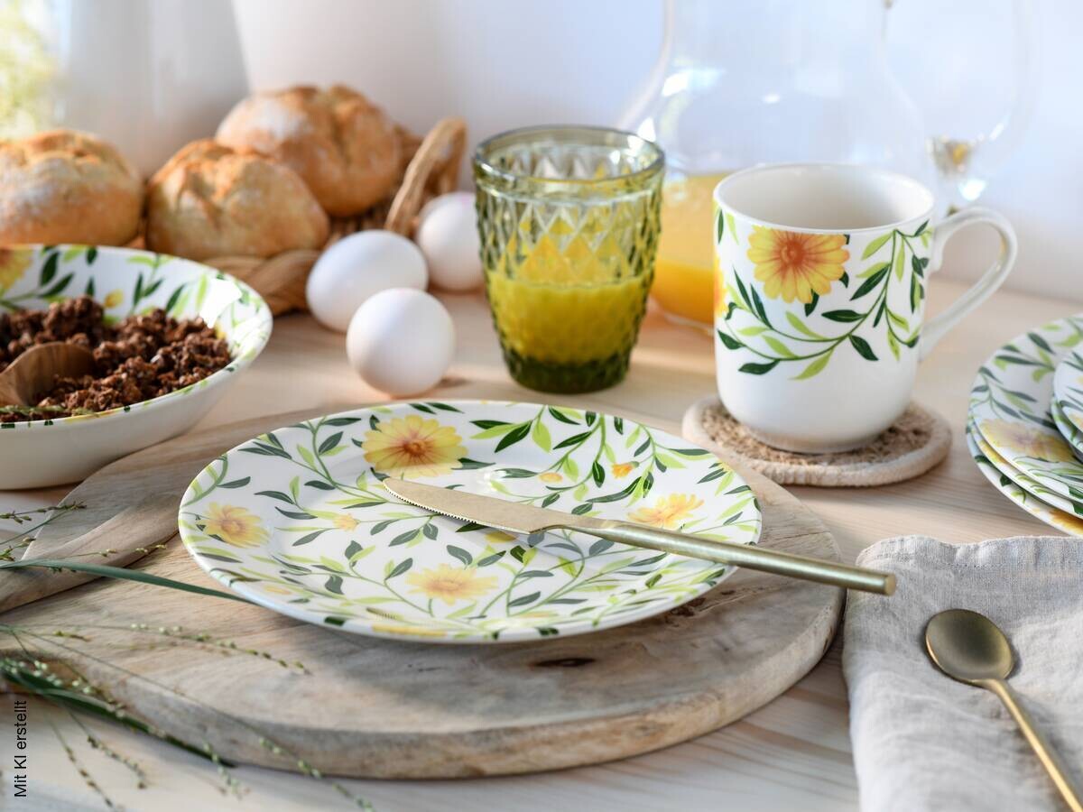 CreaTable Kombiservice Amarilla gelb Steingut 16 tlg