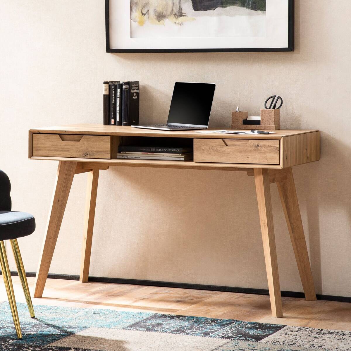 Schreibtisch natur Eiche Optik B/H/T: ca. 120x77x55 cm