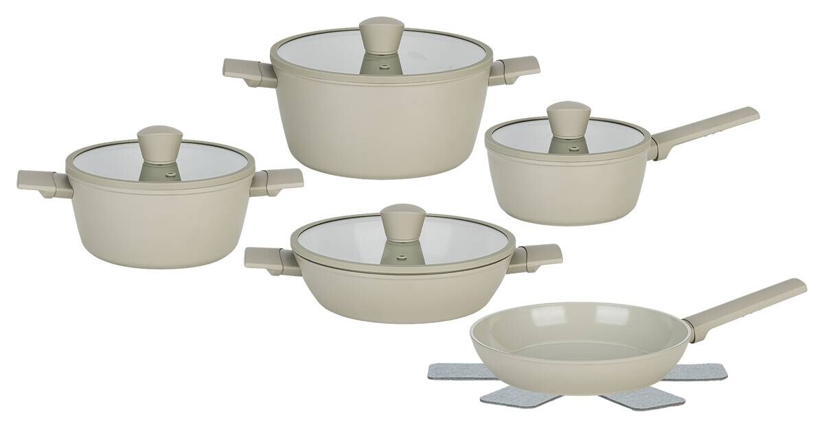 POCOline Topfset creme Aluminium 13 tlg.