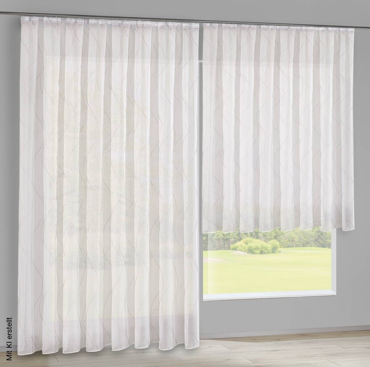 Fertigstore Dora graublau B/L: ca. 300x245 cm