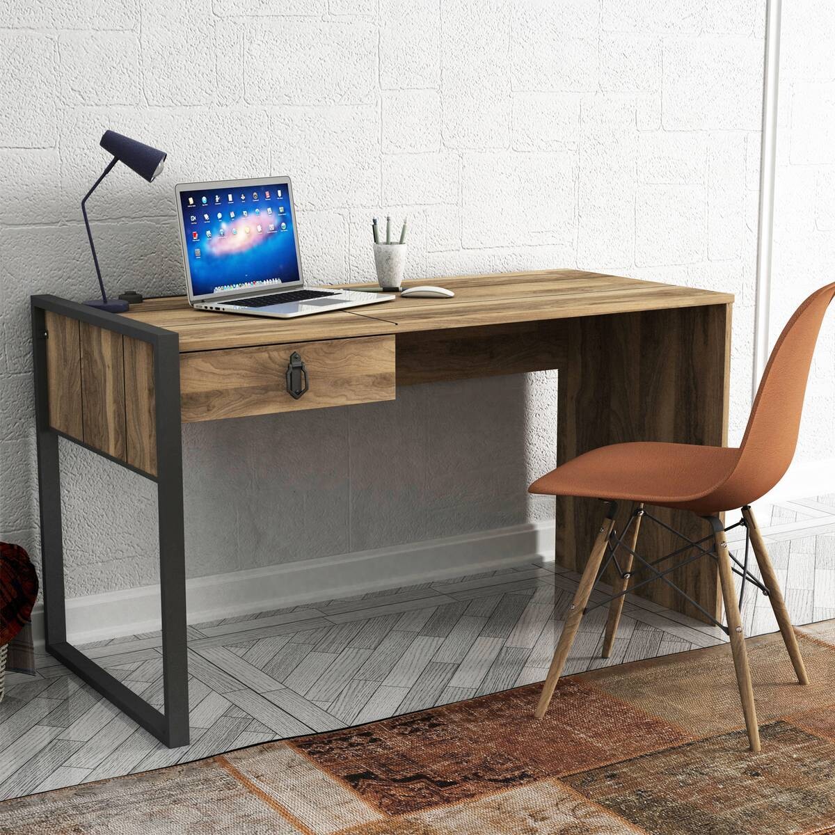 Schreibtisch Lost walnuss Nachbildung B/H/T: ca. 124x76x60 cm