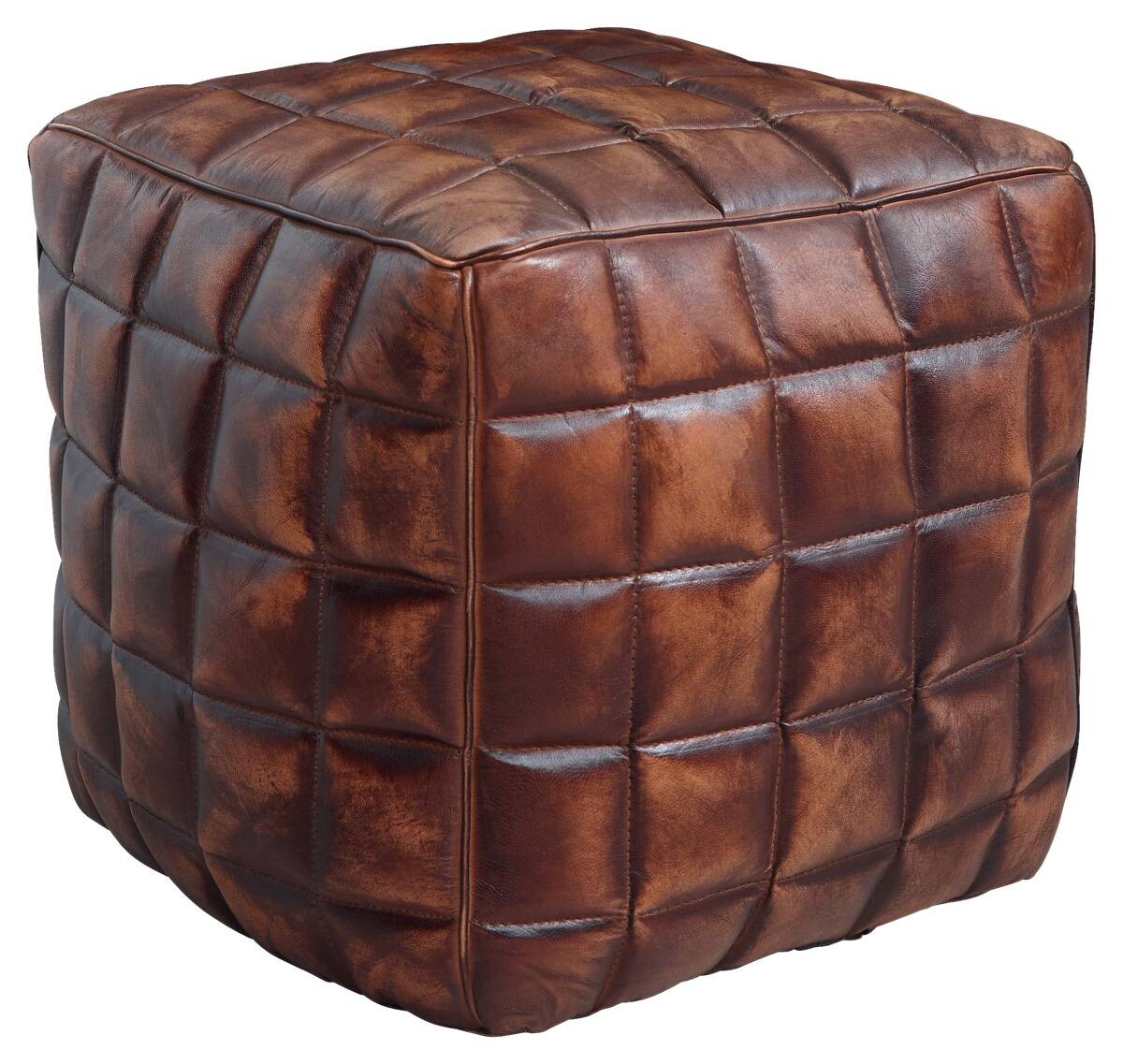 Wohnling Sitzhocker braun Leder B/H/T: ca. 39x41x39 cm